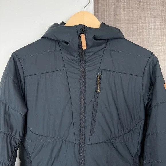 Fjallraven Black Keb Padded Hoodie Jacket Puffer Full Zip Size Small - Picture 3 of 14